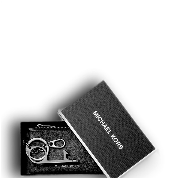 Michael Kors Coin Card Case Pouch WITH/ No Touch Keychain Set Logo - Picture 2 of 5